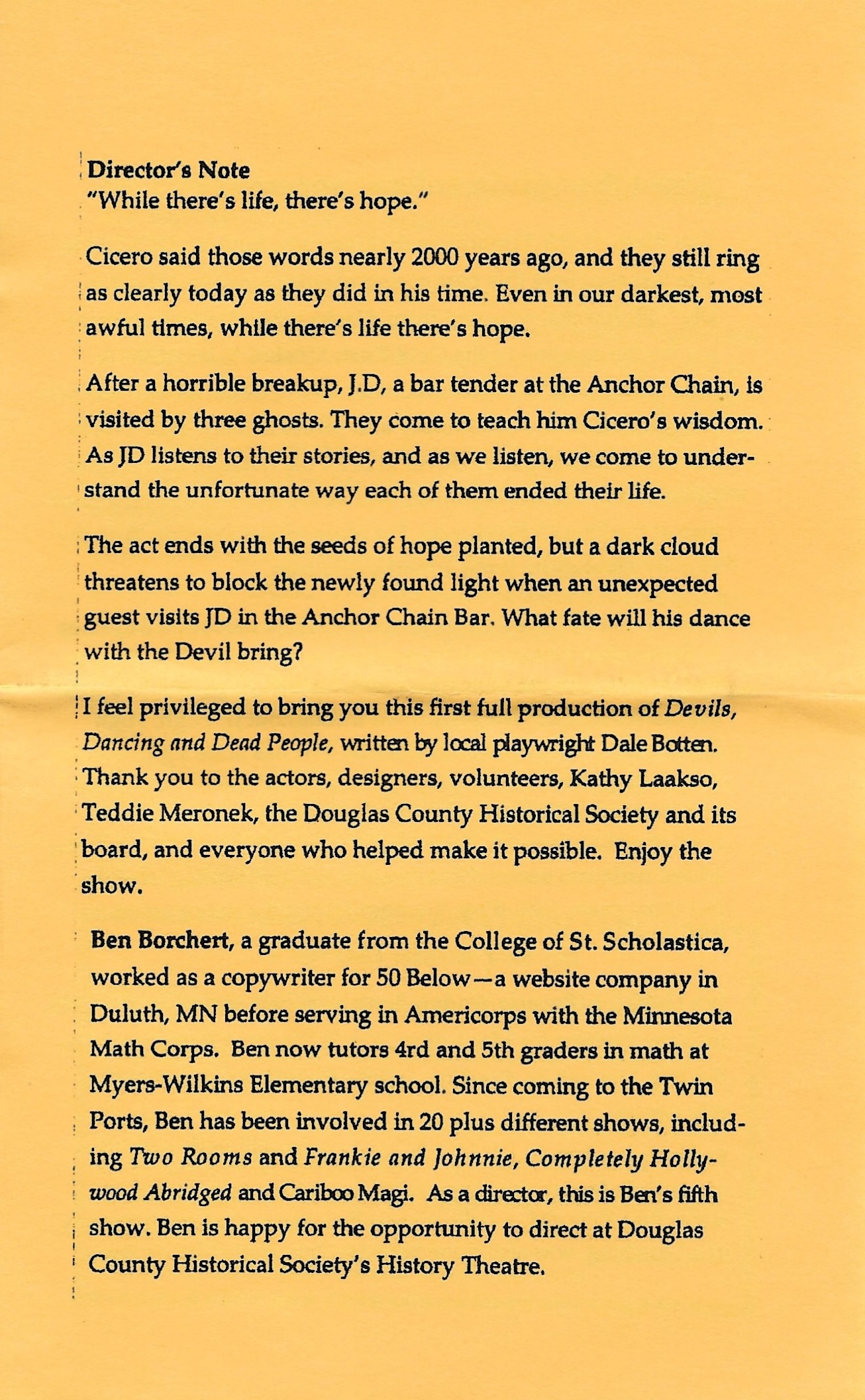 Program Page 3 - Director's Note