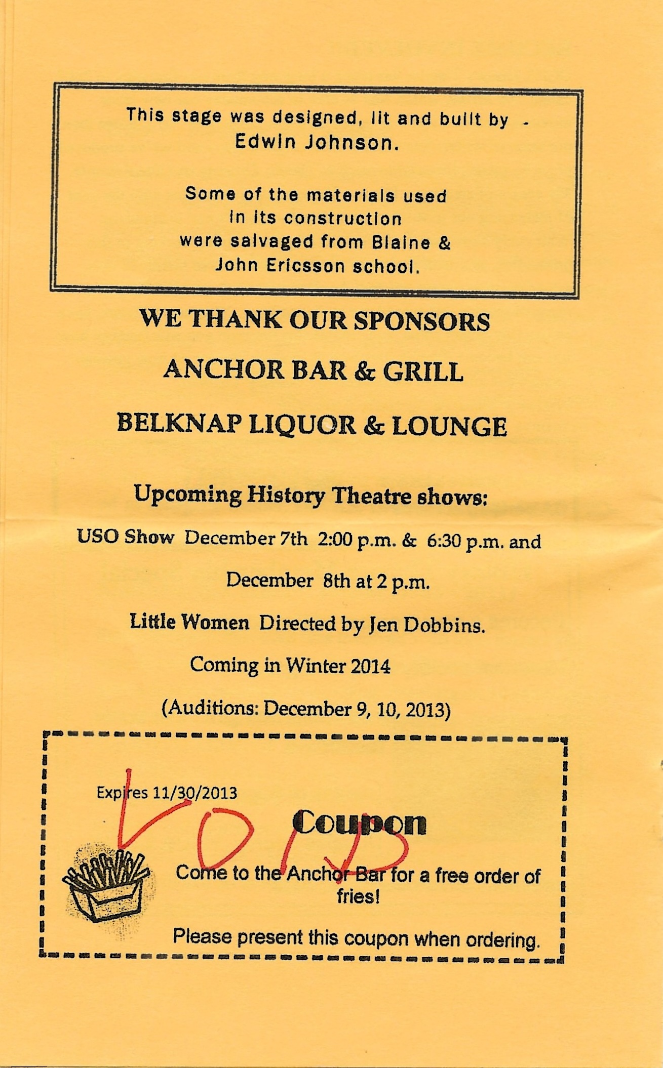 Program Page 8 - Production Credits & Sponsors
