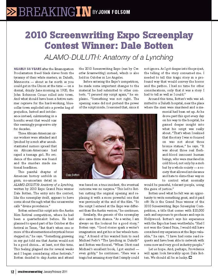 Creative Screenwriting Article Feature